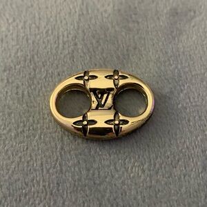 Chunky Upcycled Gold Tone Monogram Double-Hole Slider or Connector
